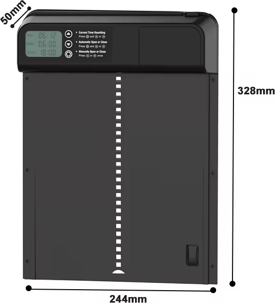 Automatyczne drzwi do kurnika Hedo z timerem Czarne 98395 (5904041149405) - obraz 2