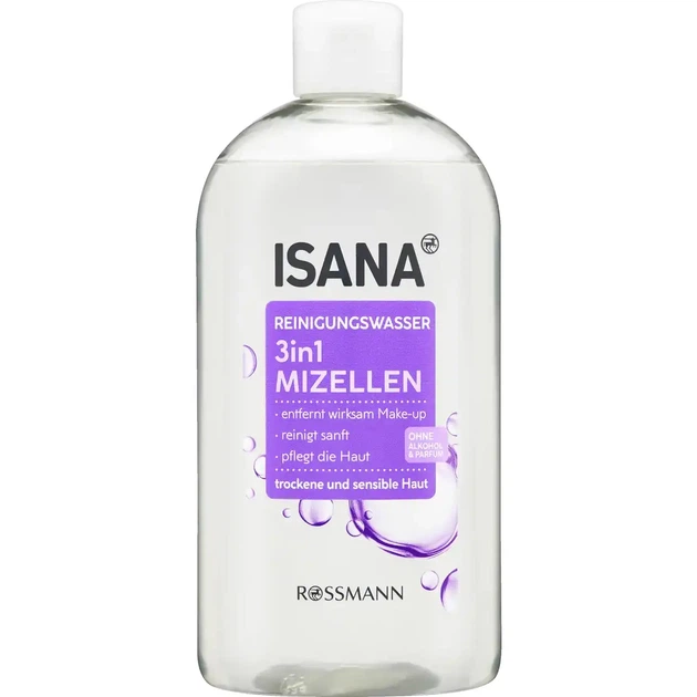 Міцелярна вода, що очищає Isana 3 in 1 Mizellen, 400 мл - Фото 1 Міцелярна вода, що очищає Isana 3 in 1 Mizellen, 400 мл - зображення 1