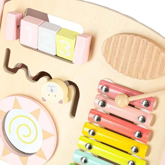 Pchacz drewniany KIK z liczydłem Różowy (5903039767942) - obraz 7