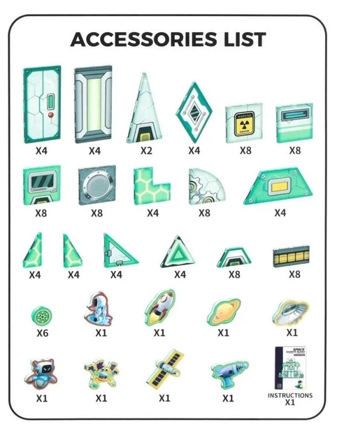 Магнітний конструктор KIK космос STEM 108 деталей KX2882 (5903039770041) - зображення 3