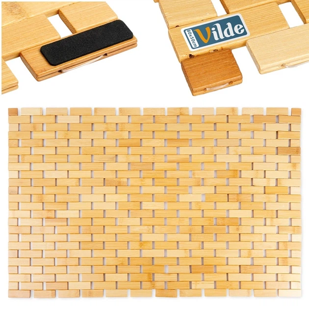 Mata do wanny Vilde 567038 antypoślizgowa bambusowa 50 x 80 cm (5904316492434) - obraz 3