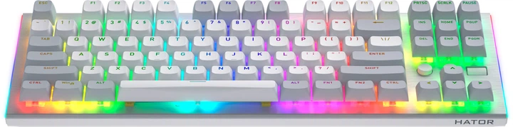 Klawiatura przewodowa Hator Gravity TKL US layout USB White (8721249196072) - obraz 2