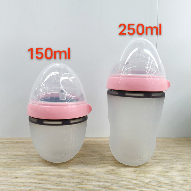 Пляшечка антиколікова для годування Mommy Bag силіконова, Рожева, 250 мл - изображение 3