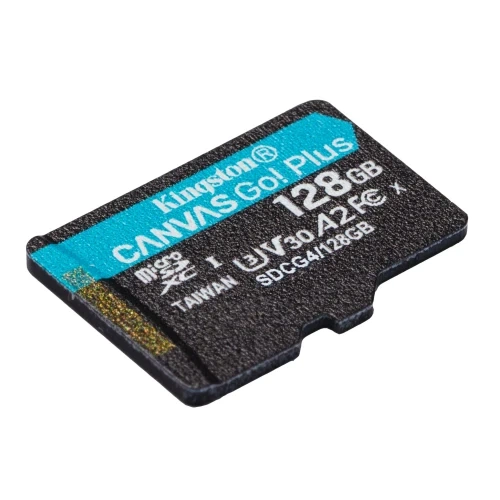 Карта пам'яті microSDXC, 128Gb, Kingston Canvas Go! Plus, Class 10 UHS-I U3 V30 A2, без адаптера, до 200 МБ/с (SDCG4/128GBSP) - зображення 2