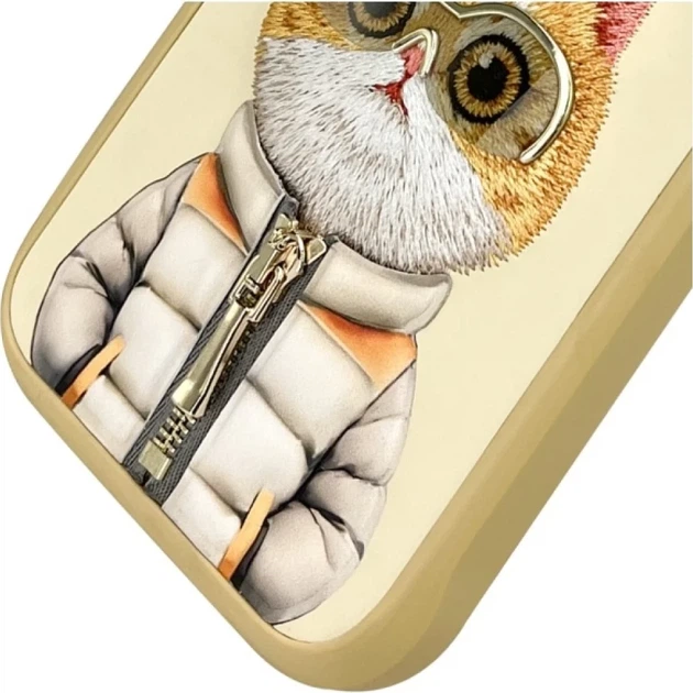 Etui plecki Nimmy Cool&Cute 2.0 Cat do Apple iPhone 16 Pro Khaki (6971080319464) - obraz 5