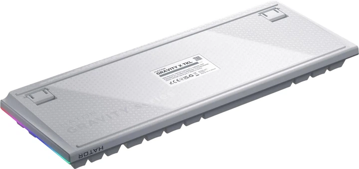 Klawiatura bezprzewodowa Hator Rockfall 3 Mecha TKL Orange Wireless/Bluetooth/USB US layout White (8721249230042) - obraz 4