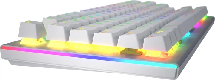 Klawiatura bezprzewodowa Hator Rockfall 3 Mecha TKL Orange Wireless/Bluetooth/USB US layout White (8721249230042) - obraz 5