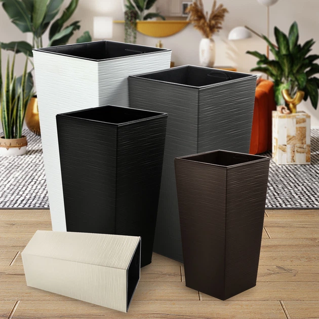 Donice na kwiaty z wkładem Kadax Tuluza K8073 30 cm + 35 cm + 40 cm Grafit - obraz 5