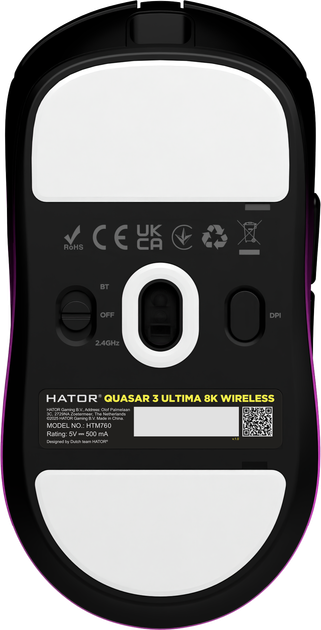 Mysz HATOR Quasar 3 Ultima 8K Wireless Black-Purple Gradient (HTM760) - obraz 6