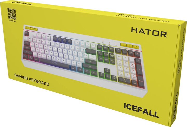 Klawiatura przewodowa HATOR Icefall US layout USB White/Black (HTK405US) - obraz 6