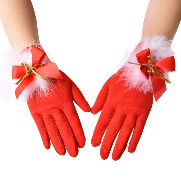 Рукавички новорічні з бантиком honey fashion accessories xs/s/m червоні (30к042) - изображение 2