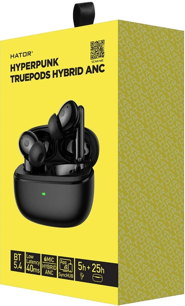 Słuchawki Hator Hyperpunk Truepods Hybrid ANC Black (8721249196553) - obraz 5