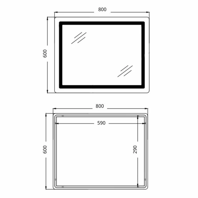 Дзеркало Qtap Cardinal (CA2) 800х600 з LED-підсвічуванням Touch, з антизапотіванням, з димером, рег. темп. кольору (3000-6500K) - Фото 2 Дзеркало Qtap Cardinal (CA2) 800х600 з LED-підсвічуванням Touch, з антизапотіванням, з димером, рег. темп. кольору (3000-6500K) - изображение 2
