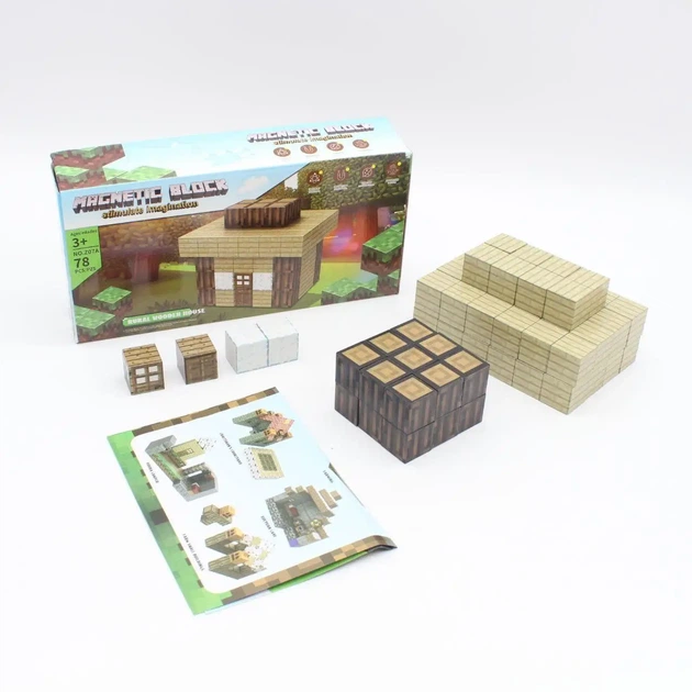 Minecraft магнитный конструктор Magnetic Block 78 деталей кубики конструкторы для взрослых и детей майнкрафт - изображение 5