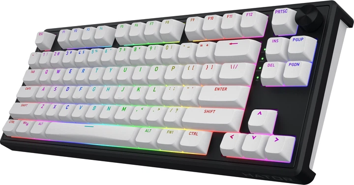 Klawiatura bezprzewodowa HATOR Skyfall 80 Aurum Lemon US layout Wireless/Bluetooth/USB Black-White (HTK3180) - obraz 4