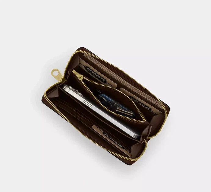 Кошелек Coach Long Zip Around Wallet In Signature Canvas.(арт.2129) - Фото 3 Кошелек Coach Long Zip Around Wallet In Signature Canvas.(арт.2129) - изображение 3