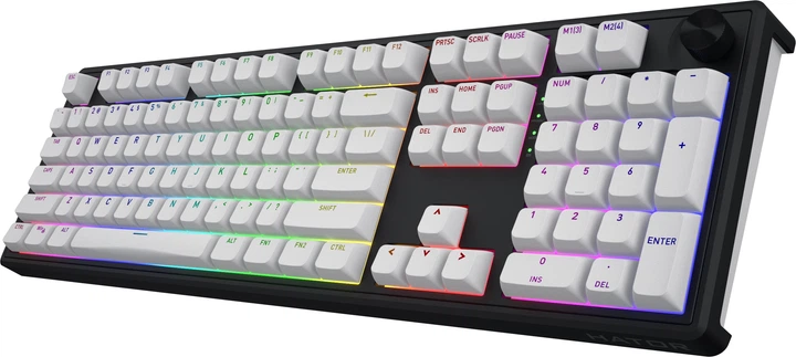 Klawiatura bezprzewodowa HATOR Skyfall 100 Aurum Lemon US layout Wireless/Bluetooth/USB Black-White (HTK3100) - obraz 4