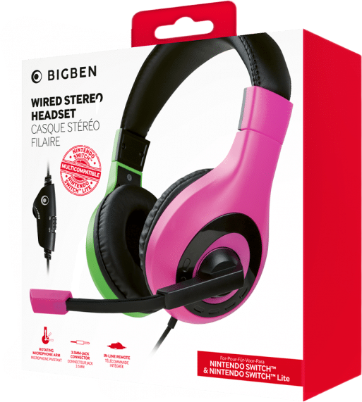 Навушники Nacon Stereo Gaming Headset V1 Nintendo Switch Pink/Green (3665962006919) - зображення 4