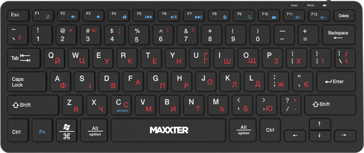 Клавіатура бездротова Maxxter KBW-C01B-UA Black - Фото 1 Клавіатура бездротова Maxxter KBW-C01B-UA Black - изображение 1