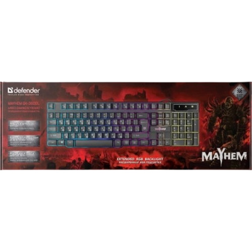 Клавіатура Defender Mayhem GK-360DL UA RGB Black (45362) - Фото 2 Клавіатура Defender Mayhem GK-360DL UA RGB Black (45362) - зображення 2
