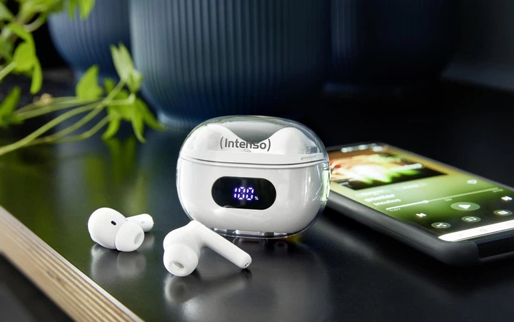Słuchawki Intenso Buds Plus Headset Bezprzewodowe Białe (3720312) - obraz 7