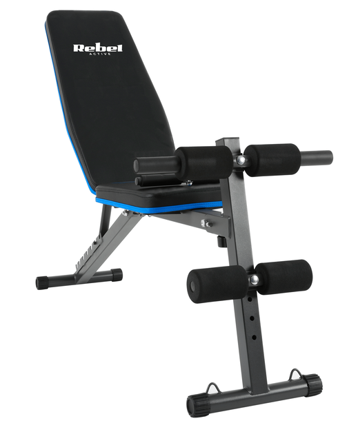 Тренувальна лавка Rebel Active похила з фіксаторами для ніг і гумовими стрічками (5901890101295) - зображення 2