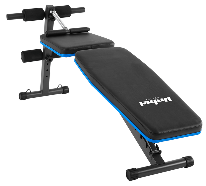 Тренувальна лавка Rebel Active похила з фіксаторами для ніг і гумовими стрічками (5901890101295) - зображення 6