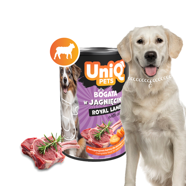 Консервы для собак UNIQ PETS DOG WET FOOD ROYAL LAMB с ягненком, 375 г - изображение 2