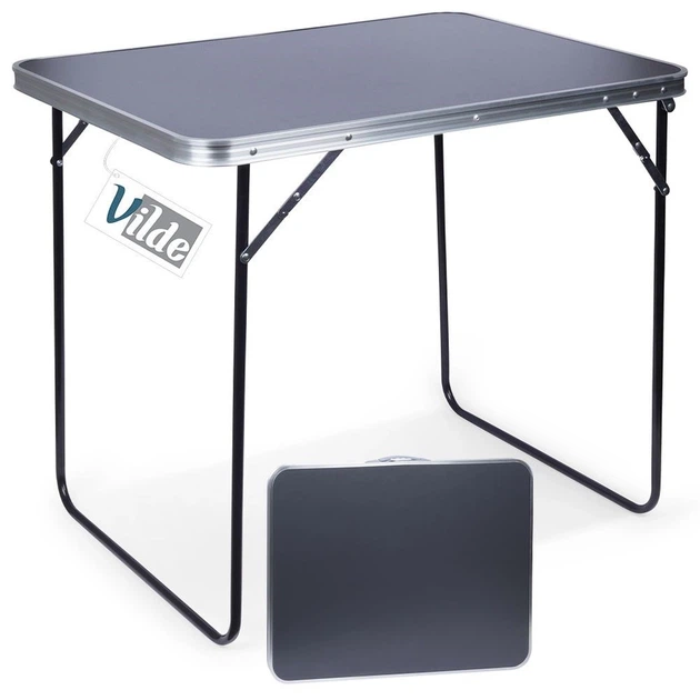 Стіл туристичний Vilde 489180 розкладний 80 x 60 x 70 см Сірий (5904316457846) - зображення 7