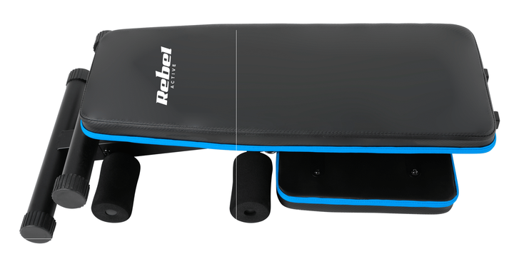 Тренувальна лавка Rebel Active похила посилена з фіксаторами для ніг і гумовими стрічками (5901890101288) - зображення 7