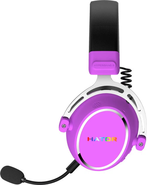Słuchawki Hator Hypergang 3 Wireless Cyber Violet (8721249230868) - obraz 3