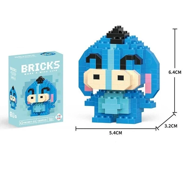 Детский 3D конструктор / пазл Bricks "ослик ИА" Винни-Пух развивающий высотой 6.4 см (1000-ZB-1611) - изображение 4