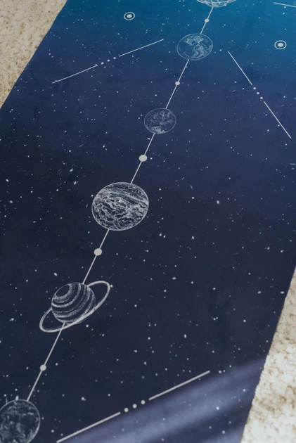 Коврик для йоги и фитнеса Lita Space Energy Blue из натурального каучука и микрофибры | Travel-версия, 1830х610х1,5 мм| Yoga mat - изображение 8