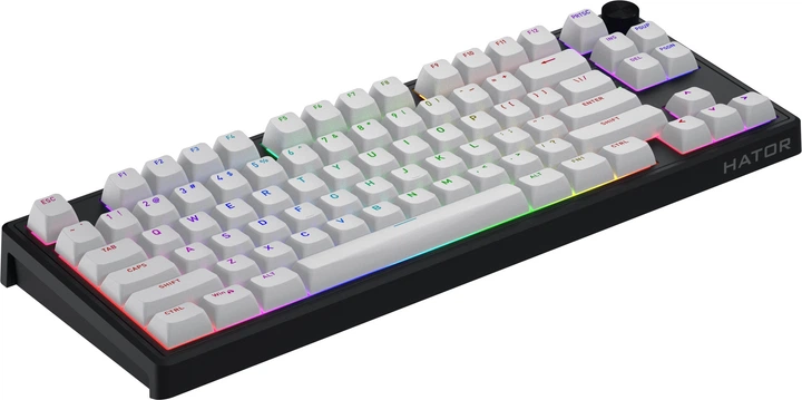 Klawiatura przewodowa Hator Skyfall 80 MAG ULTRA 8K USB White/Black (HTK1880) - obraz 5