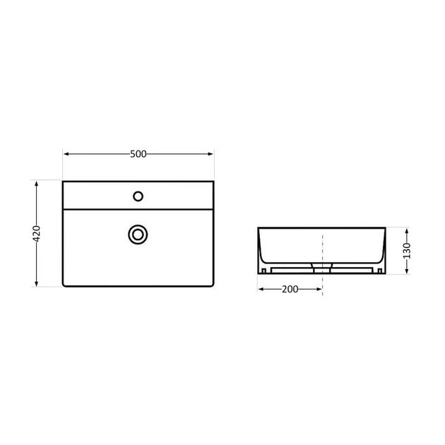 Раковина Qtap Nando LT 500х420х120 Matt black QT12112173SMBMBN - зображення 2