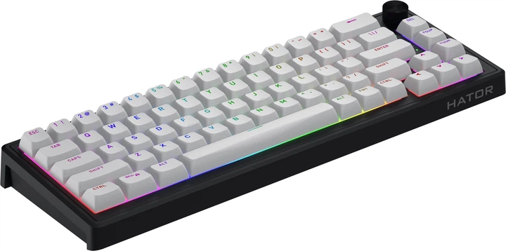 Klawiatura przewodowa Hator Skyfall 65 MAG ULTRA 8K USB White/Black (HTK1860) - obraz 4