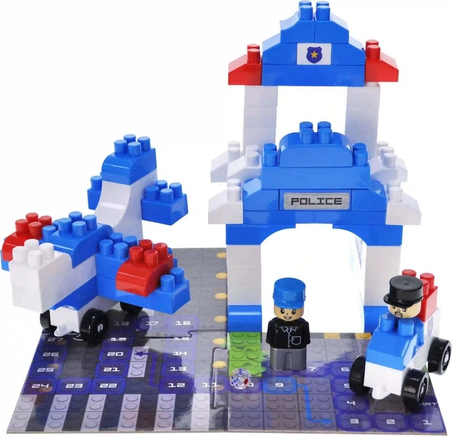 Конструктор Marioinex Block and Steps 3 в 1 Поліцейський патруль + Настільна гра 94 елементи QB300-002 (4823037611218) - зображення 2