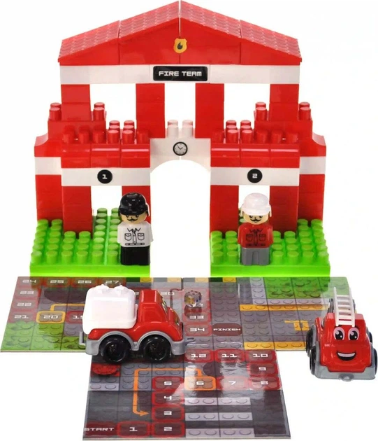 Конструктор Marioinex Block and Steps 3 в 1 Пожежна служба + Настільна гра 74 елементи QB300-001 (4823037611225) - зображення 2