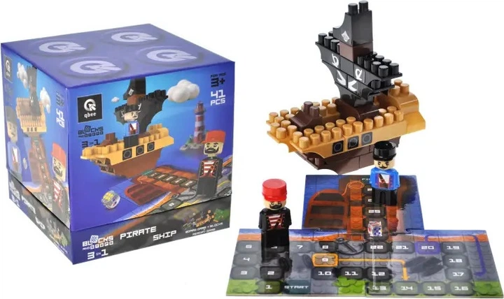 Конструктор Marioinex Block and Steps 3 в 1 Піратський корабель + Настільна гра 41 елемент QB300-104 (4823037611997) - зображення 2