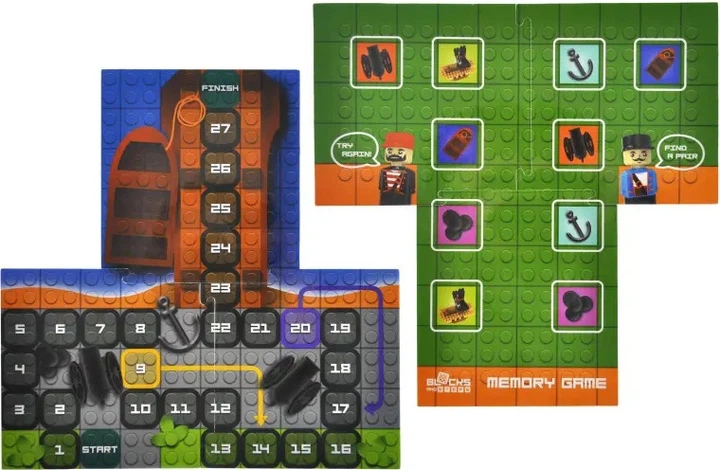 Конструктор Marioinex Block and Steps 3 в 1 Піратський корабель + Настільна гра 41 елемент QB300-104 (4823037611997) - зображення 11