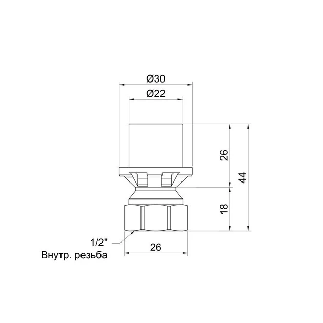 Перехідник прес Icma 20х1/2" ВР No401 - зображення 2