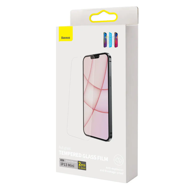 Защитное стекло Baseus 0.3mm Anti-Blue Light Tempered Glass для iPhone 13 mini 2 шт (SGQP010301) - Фото 5 Защитное стекло Baseus 0.3mm Anti-Blue Light Tempered Glass для iPhone 13 mini 2 шт (SGQP010301) - изображение 5