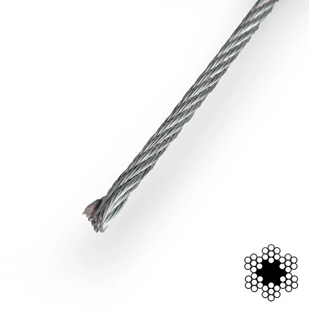 Трос оцинкованийPRO 3мм DIN 3055 (6x7) бухта 200м - изображение 2