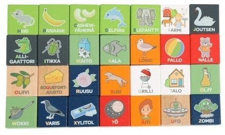 Дерев'яний конструктор bo. Alphabet and Words фінська мова 50 елементів (4743199012053) - зображення 4