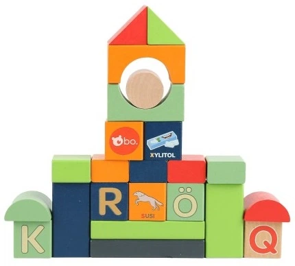 Дерев'яний конструктор bo. Alphabet and Words фінська мова 50 елементів (4743199012053) - зображення 5