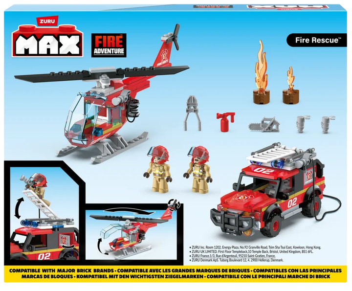 Конструктор Zuru Max CITY Bricks Пожежна бригада 265 елементів (193052063694) - зображення 6