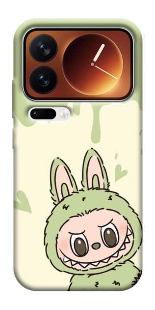 Чехол Labubu green для Xiaomi 17 Pro - Фото 1 Чехол Labubu green для Xiaomi 17 Pro - изображение 1