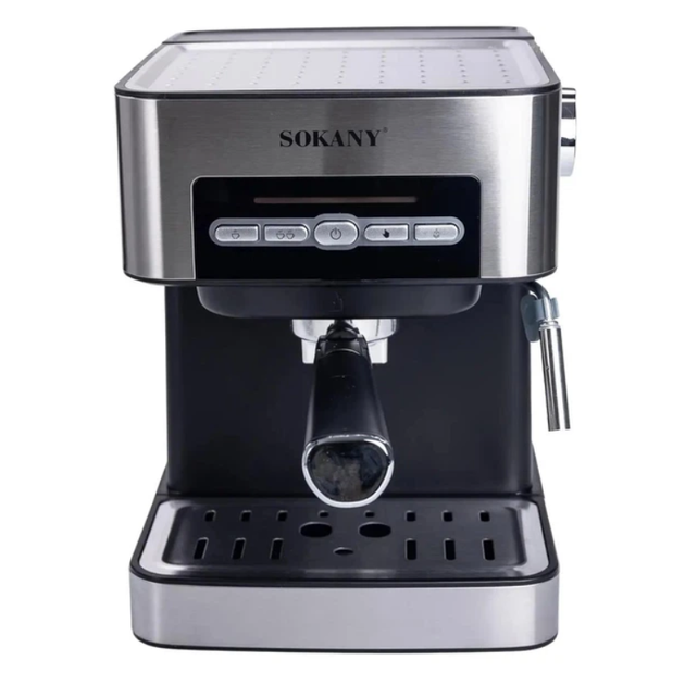 Кофеварка рожковая Sokany SK-6862 1.6л кофемашина для дома с трубкой для молока 850 Вт - изображение 2