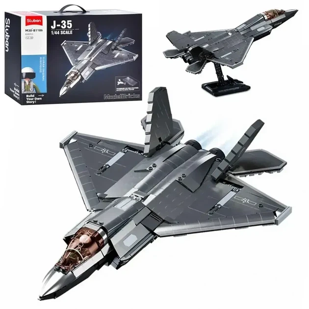 Конструктор Истребитель J-35, 1:44, 812 деталей - Фото 1 Конструктор Истребитель J-35, 1:44, 812 деталей - изображение 1