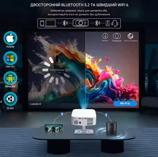 Портативний проектор Salange P92 MAX сертифікований Netflix 600